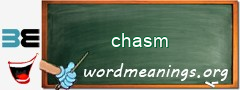 WordMeaning blackboard for chasm